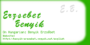 erzsebet benyik business card